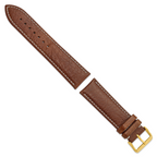 Havana Sport Leather Watch Band in Brown with Gold-Tone Buckle, 16mm - Sophia Jewelers