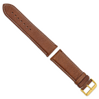 Havana Sport Leather Watch Band in Brown with Gold-Tone Buckle, 16mm - Sophia Jewelers