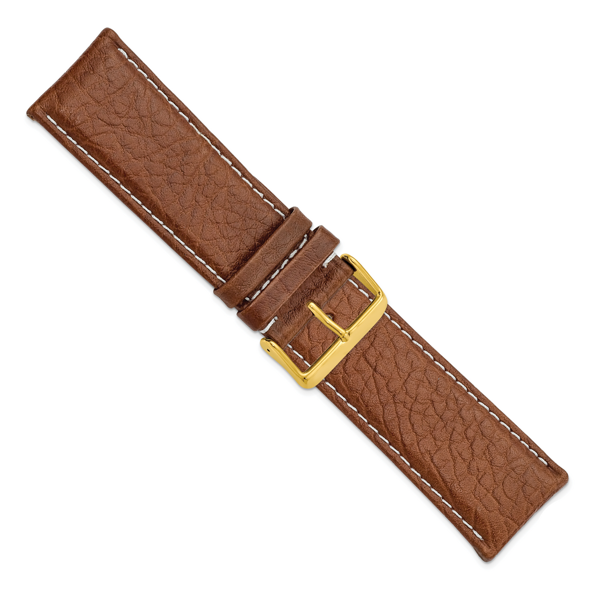 Havana Sport Leather Watch Band in Brown with Gold-Tone Buckle, 16mm - Sophia Jewelers