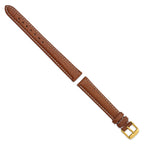 Havana Sport Leather Watch Band with White Stitching, 16mm - Sophia Jewelers