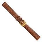 Havana Sport Leather Watch Band with White Stitching, 16mm - Sophia Jewelers