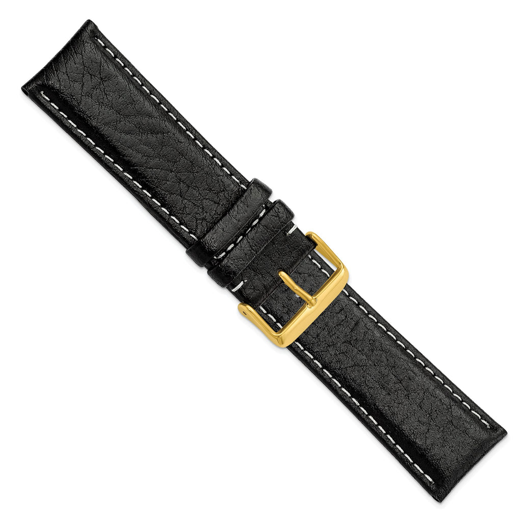 Black Sport Watch Band in Leather, Matte - Sophia Jewelers