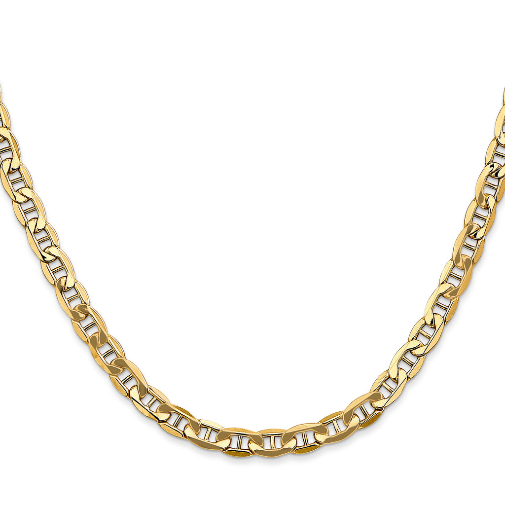 14K 26 inch 4.75mm Semi-Solid Anchor with Lobster Clasp Chain
