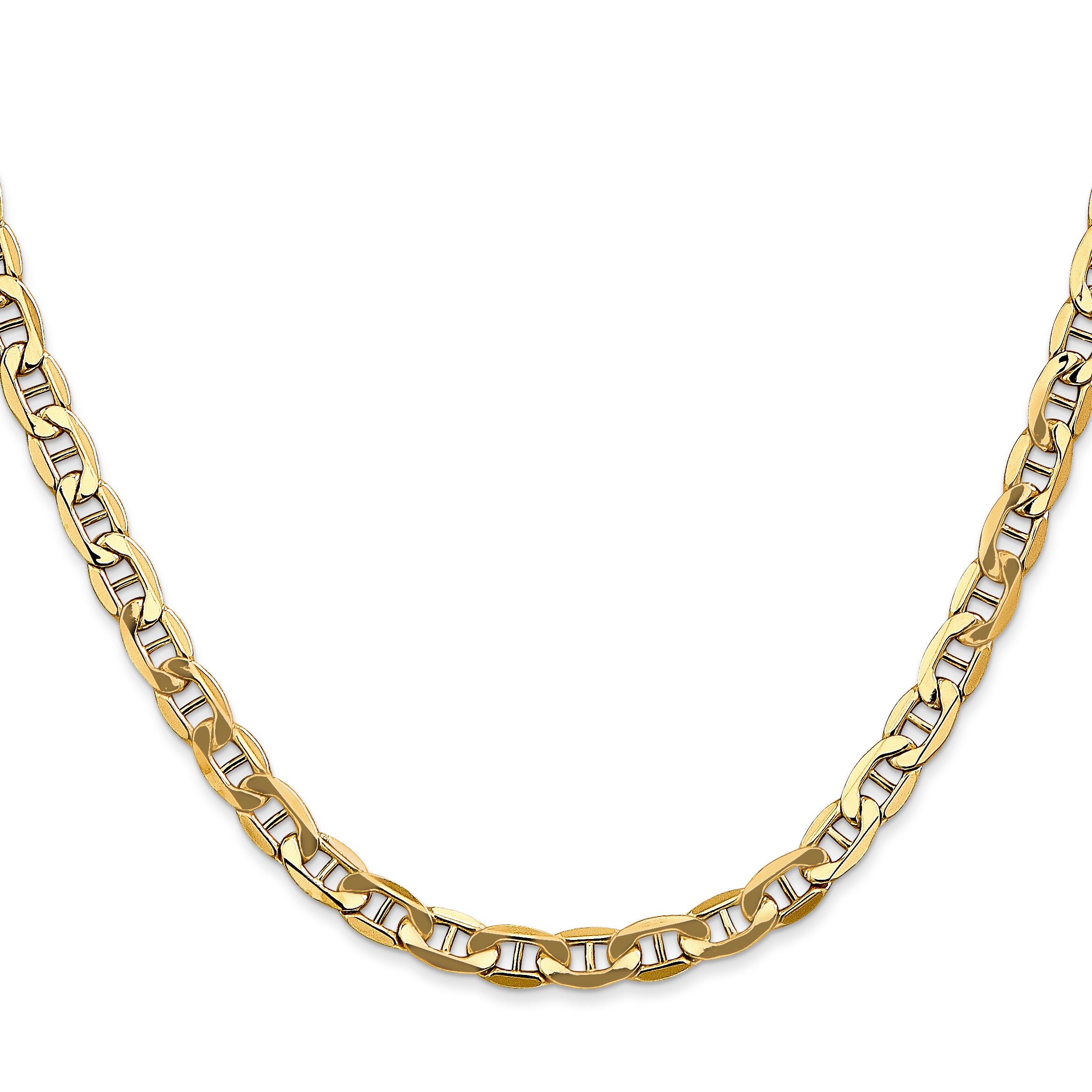14K 26 inch 4.75mm Semi-Solid Anchor with Lobster Clasp Chain