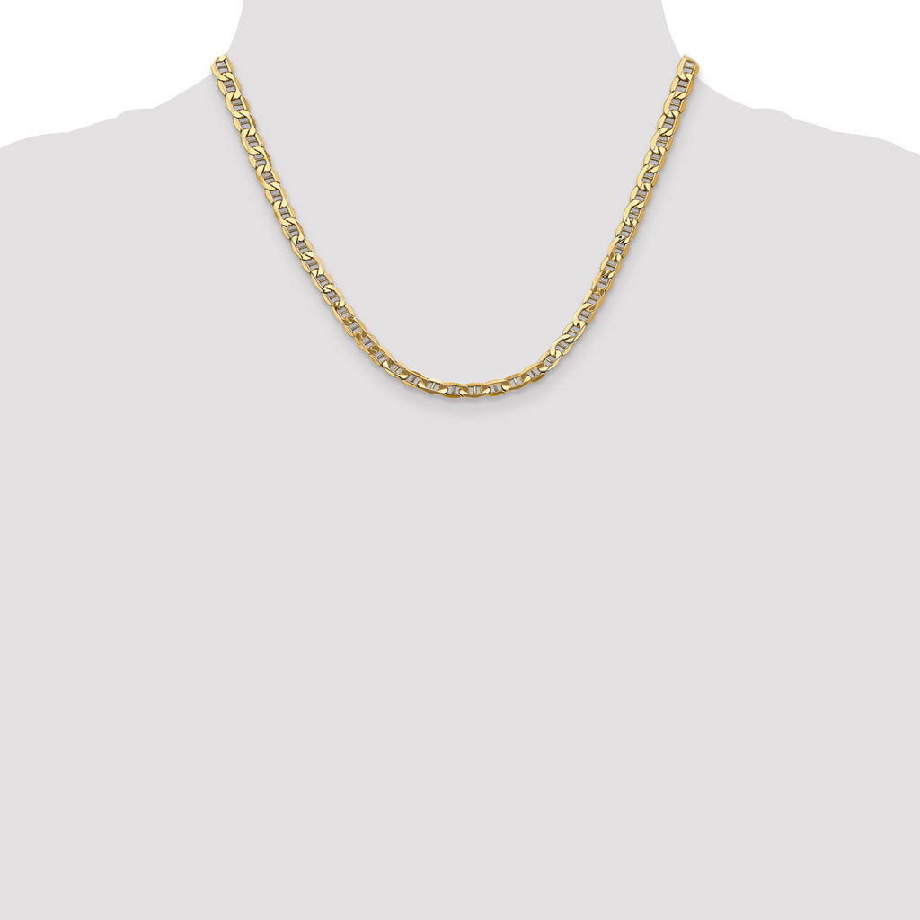 14K 18 inch 4.75mm Semi-Solid Anchor with Lobster Clasp Chain