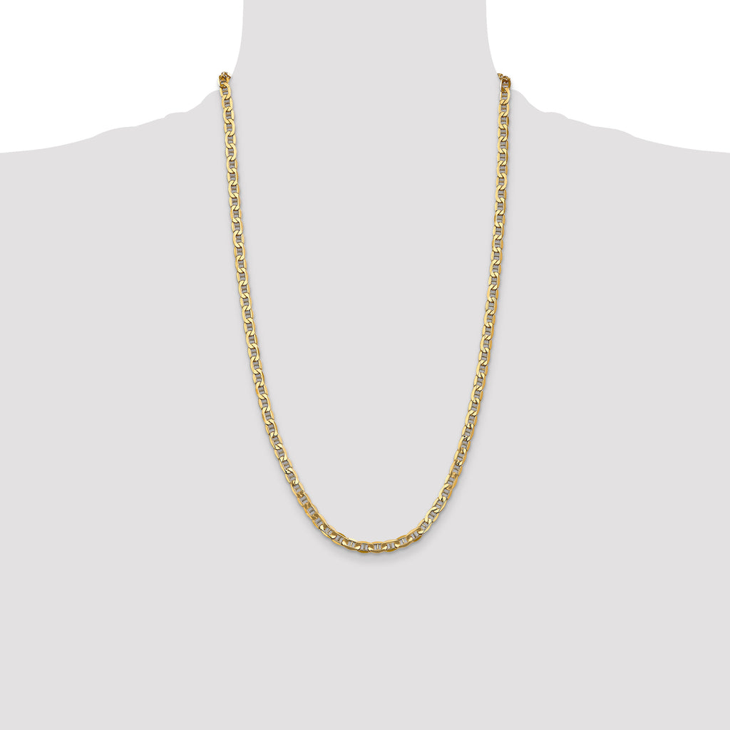 14K 26 inch 4.75mm Semi-Solid Anchor with Lobster Clasp Chain