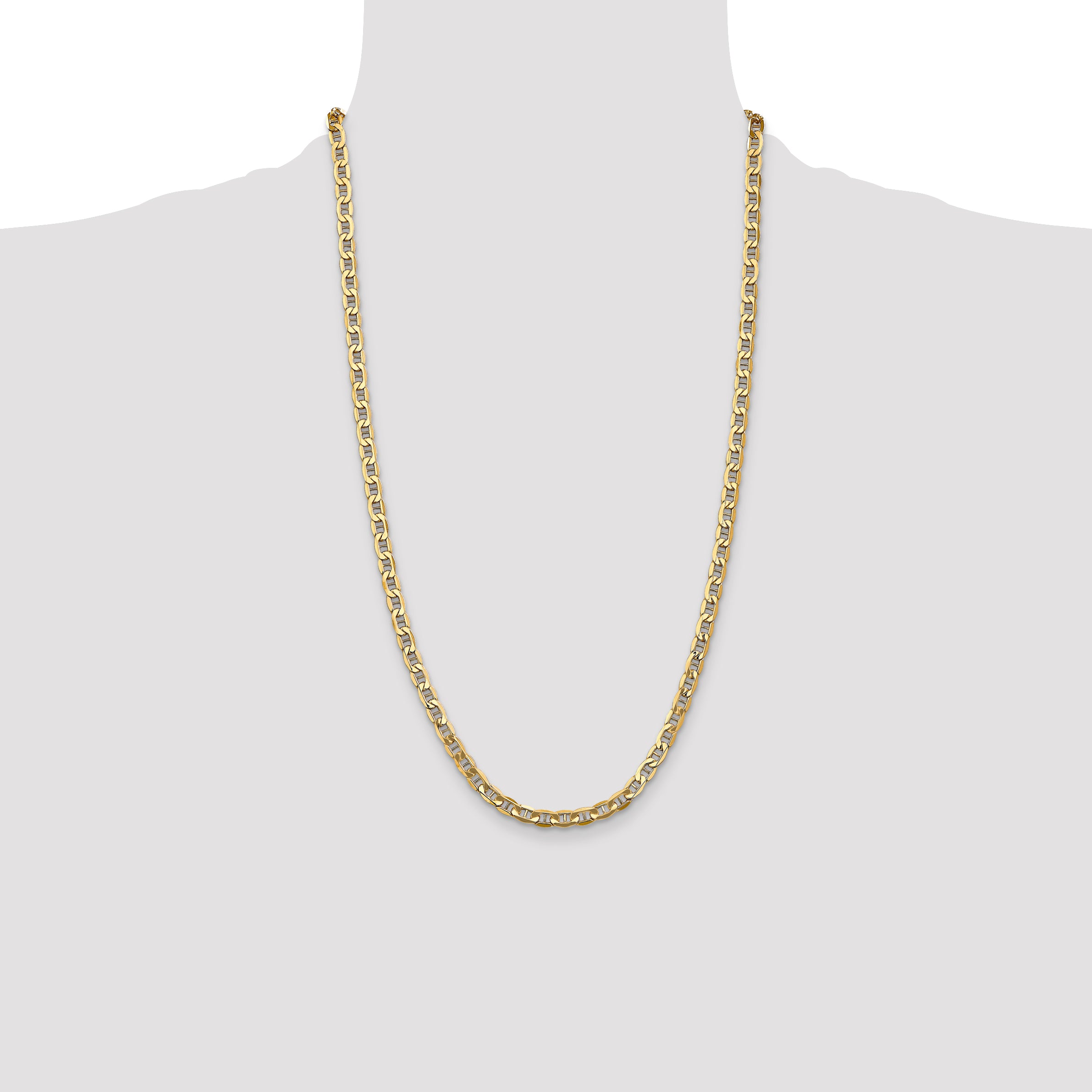 14K 26 inch 4.75mm Semi-Solid Anchor with Lobster Clasp Chain
