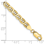 14K 8 inch 4.75mm Semi-Solid Anchor with Lobster Clasp Bracelet