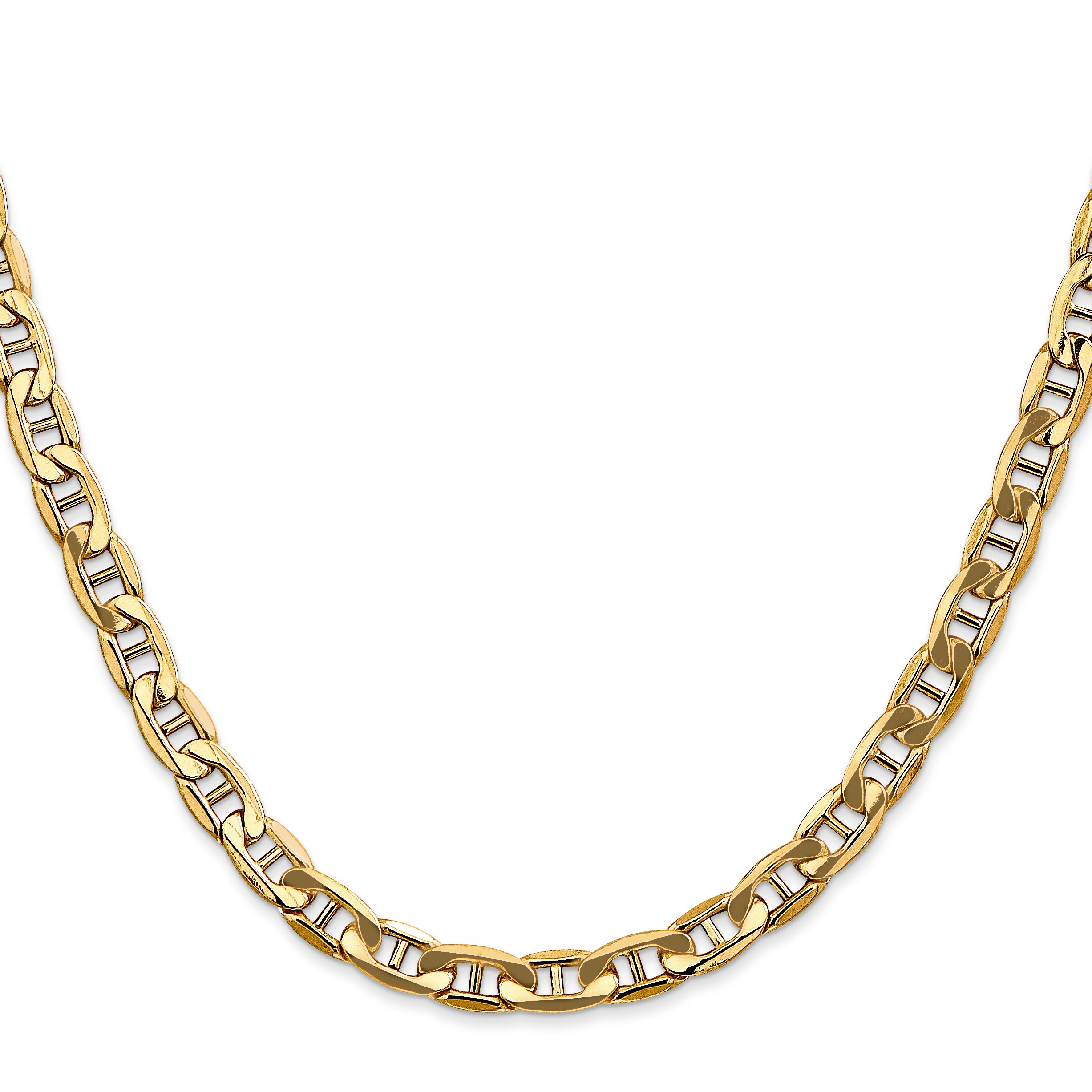 14K Yellow Gold Anchor Chain Necklace 5.5mm