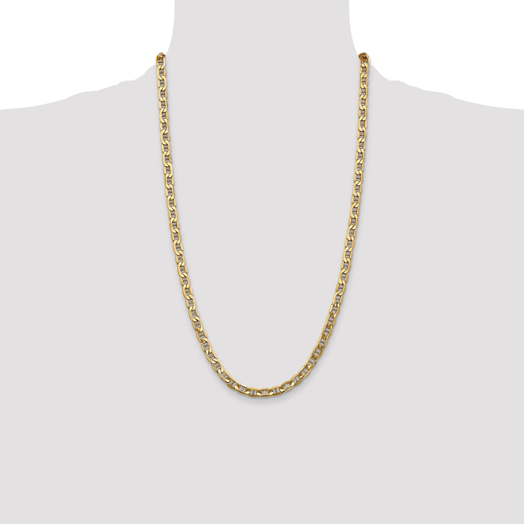 14K Yellow Gold Anchor Chain Necklace 5.5mm