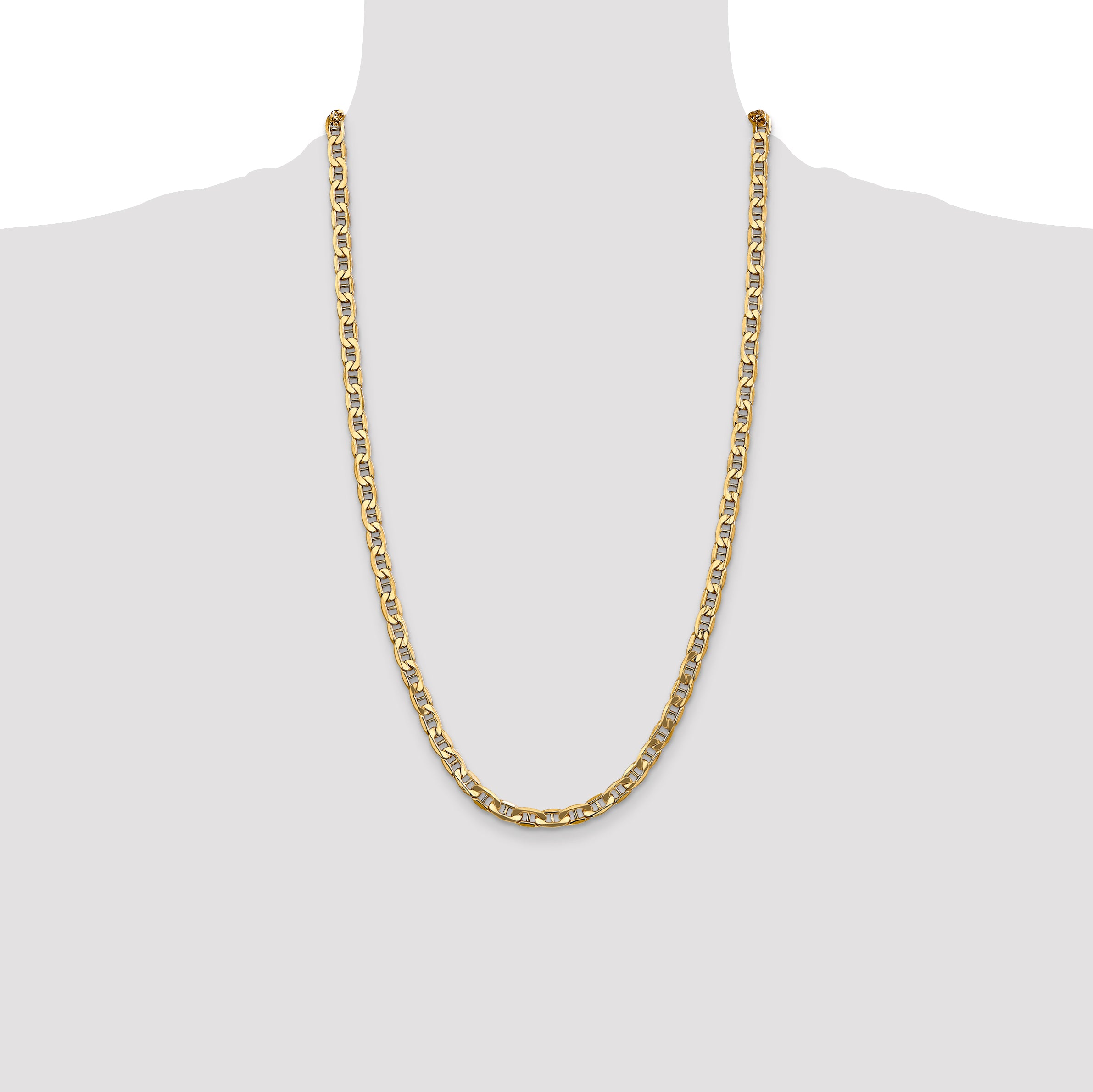 14K Yellow Gold Anchor Chain Necklace 5.5mm