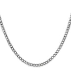 14K White Gold 26 inch 3.35mm Semi-Solid Curb with Lobster Clasp Chain