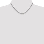 14K White Gold 16 inch 3.35mm Semi-Solid Curb with Lobster Clasp Chain