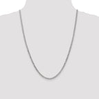 14K White Gold 24 inch 3.35mm Semi-Solid Curb with Lobster Clasp Chain