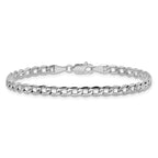 14K White Gold 10 inch 3.35mm Semi-Solid Curb with Lobster Clasp Anklet