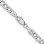 14K White Gold 26 inch 4.3mm Semi-Solid Curb with Lobster Clasp Chain