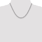 14K White Gold 18 inch 4.3mm Semi-Solid Curb with Lobster Clasp Chain