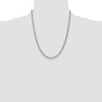 14K White Gold 22 inch 4.3mm Semi-Solid Curb with Lobster Clasp Chain