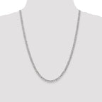 14K White Gold 24 inch 4.3mm Semi-Solid Curb with Lobster Clasp Chain