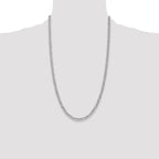 14K White Gold 26 inch 4.3mm Semi-Solid Curb with Lobster Clasp Chain