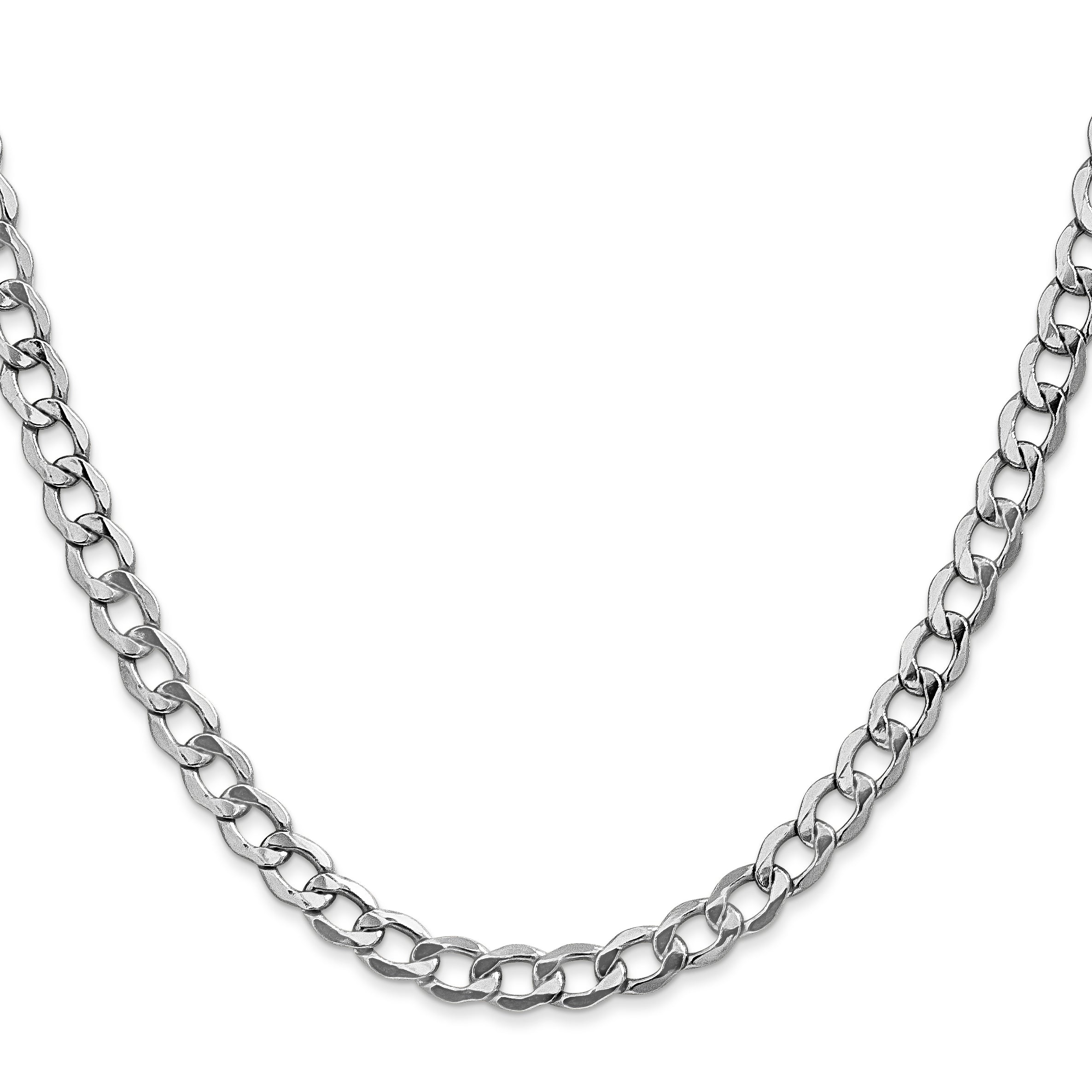 14K White Gold Curb Chain Necklace 5.25mm Secondary image
