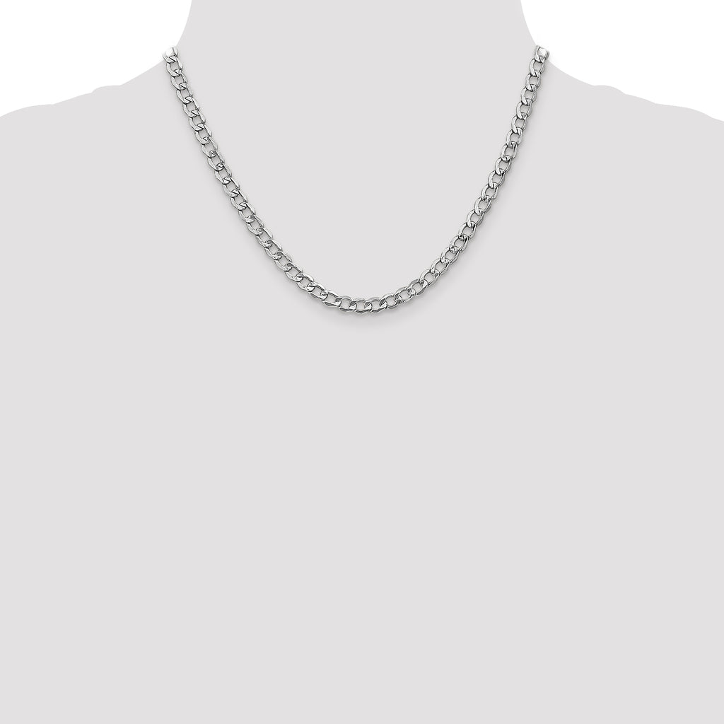 5.25mm 14K White Gold Curb Chain - Sophia Jewelers