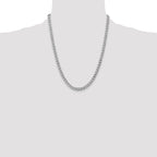 14K White Gold Curb Chain Necklace 5.25mm
