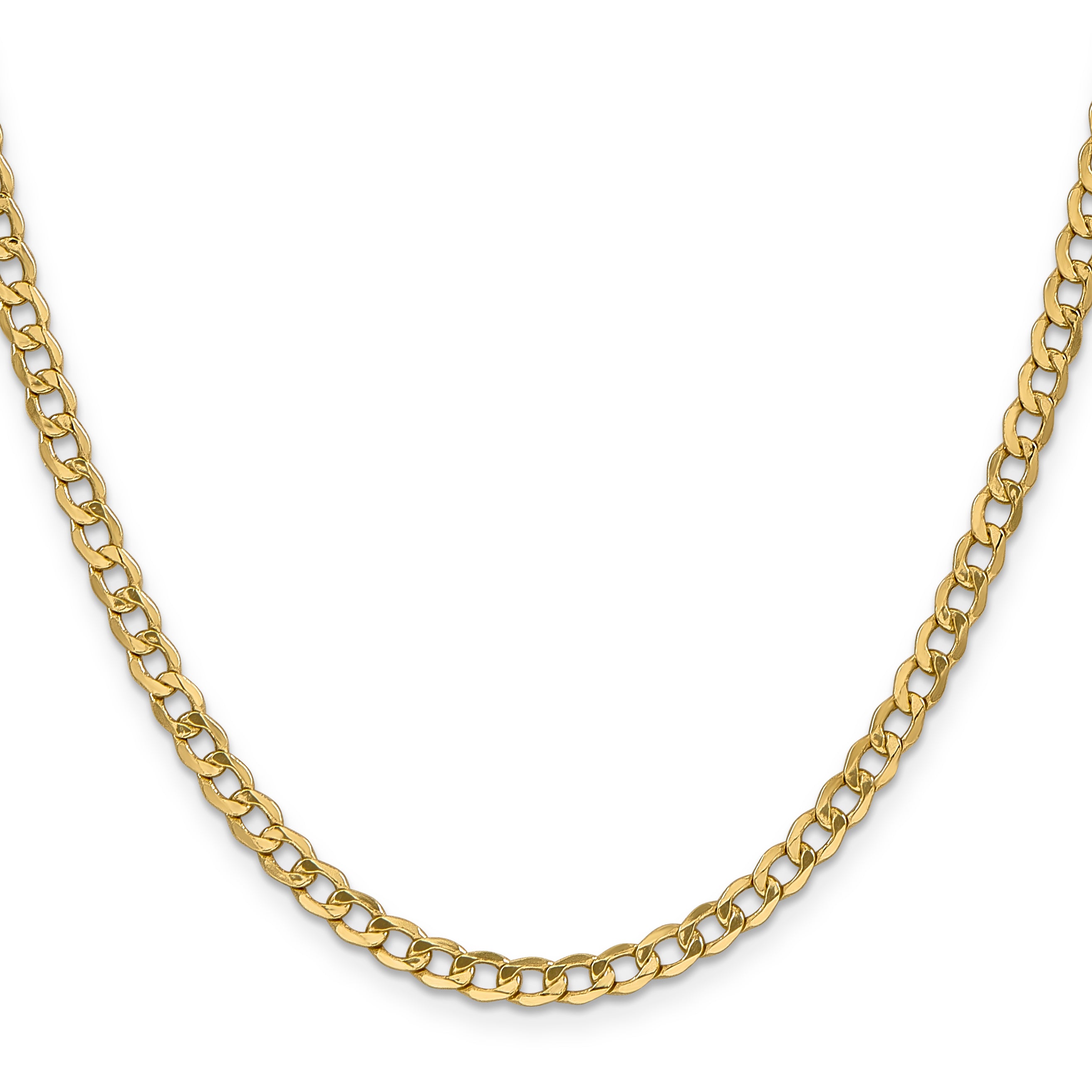 14K 28 inch 4.3mm Semi-Solid Curb with Lobster Clasp Chain