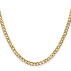 14K 28 inch 4.3mm Semi-Solid Curb with Lobster Clasp Chain