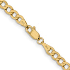 14K 28 inch 4.3mm Semi-Solid Curb with Lobster Clasp Chain