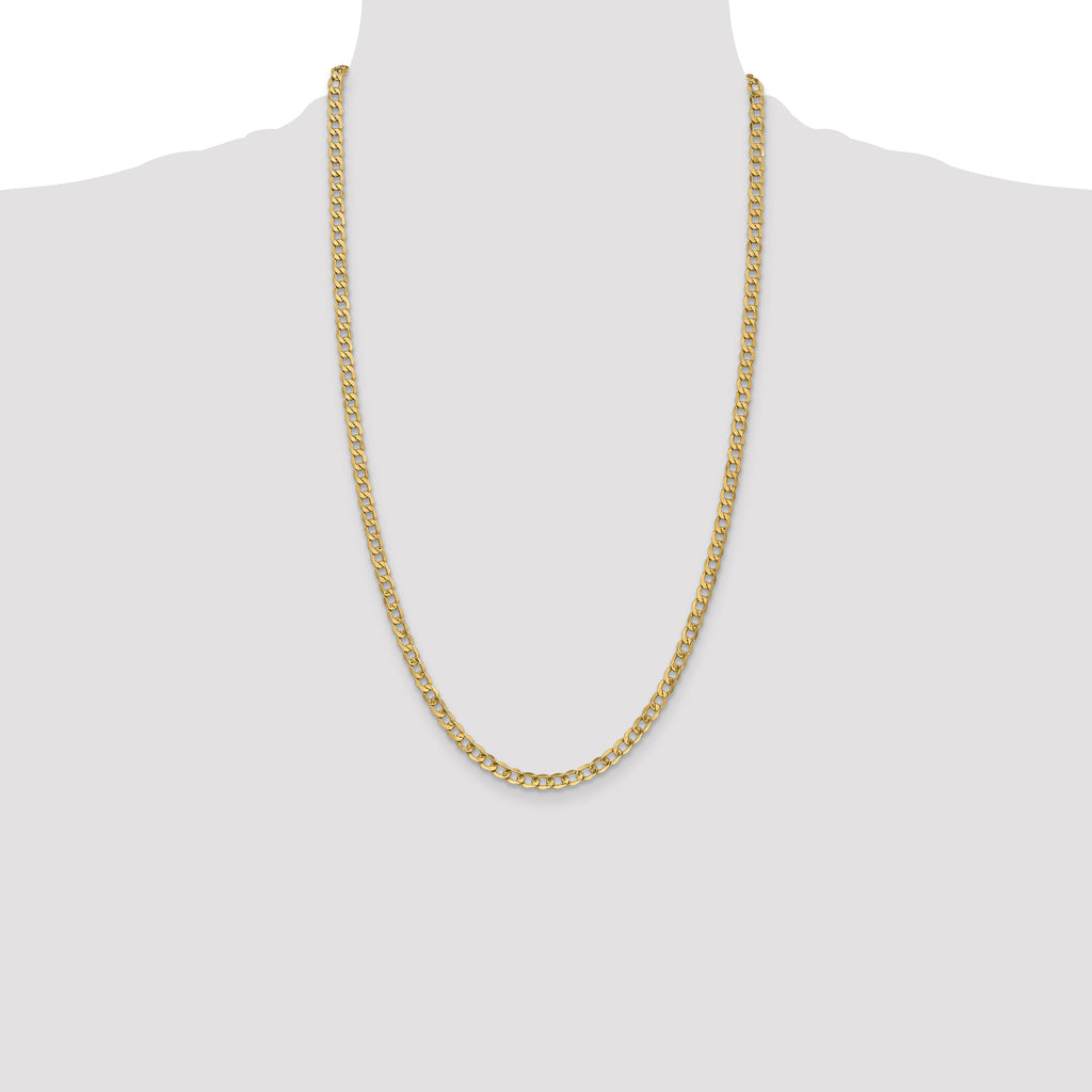 14K 26 inch 4.3mm Semi-Solid Curb with Lobster Clasp Chain