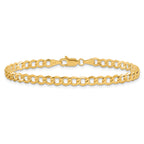 14K 9 inch 4.3mm Semi-Solid Curb with Lobster Clasp Anklet