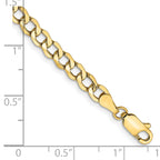 14K 10 inch 4.3mm Semi-Solid Curb with Lobster Clasp Anklet