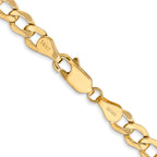 14K 28 inch 5.25mm Semi-Solid Curb with Lobster Clasp Chain