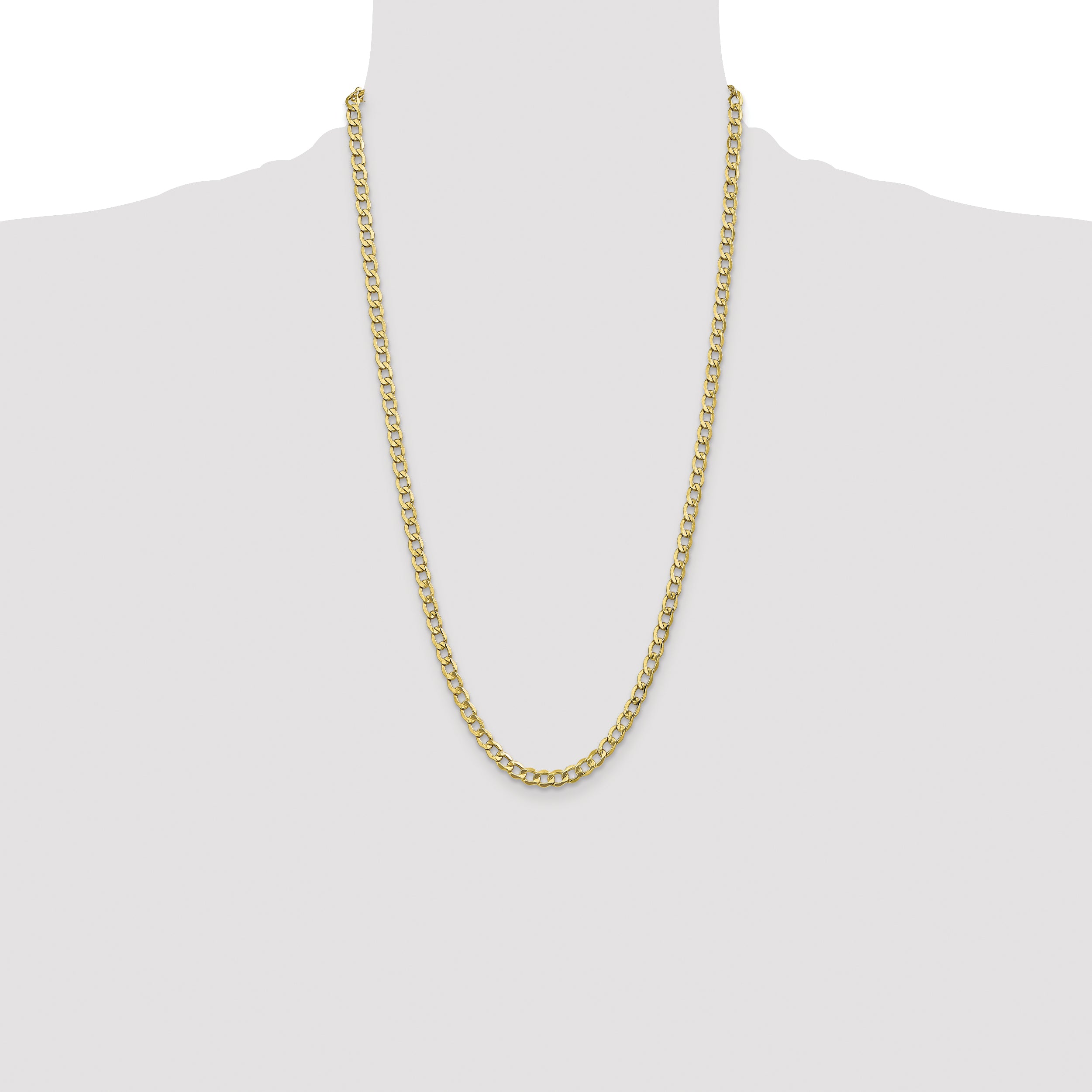 14K 26 inch 5.25mm Semi-Solid Curb with Lobster Clasp Chain