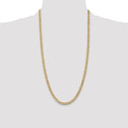 14K 28 inch 5.25mm Semi-Solid Curb with Lobster Clasp Chain