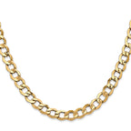 14K 26 inch 6.5mm Semi-Solid Curb with Lobster Clasp Chain
