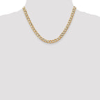 14K 18 inch 6.5mm Semi-Solid Curb with Lobster Clasp Chain