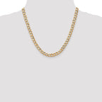 14K 20 inch 6.5mm Semi-Solid Curb with Lobster Clasp Chain