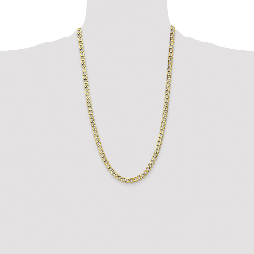 14K 26 inch 6.5mm Semi-Solid Curb with Lobster Clasp Chain