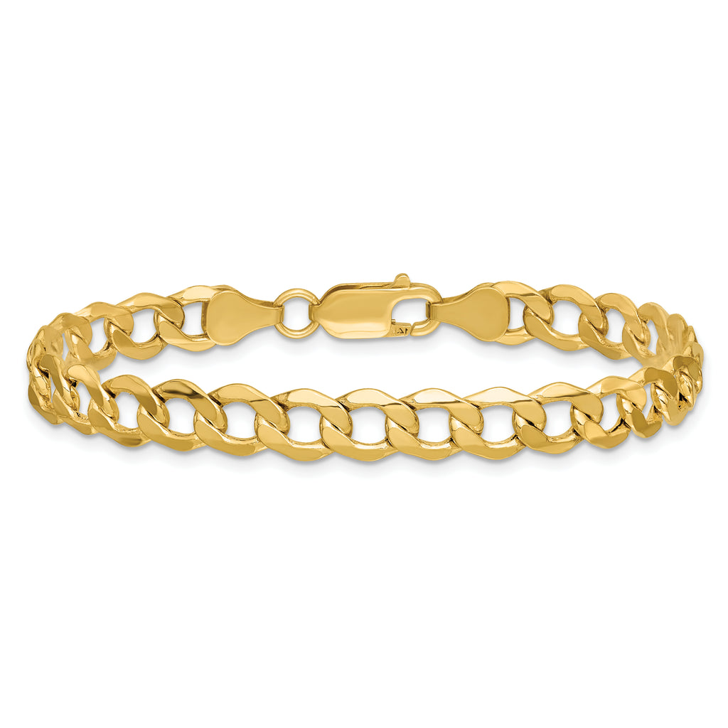 14k 6.5mm Semi-Solid Curb Chain