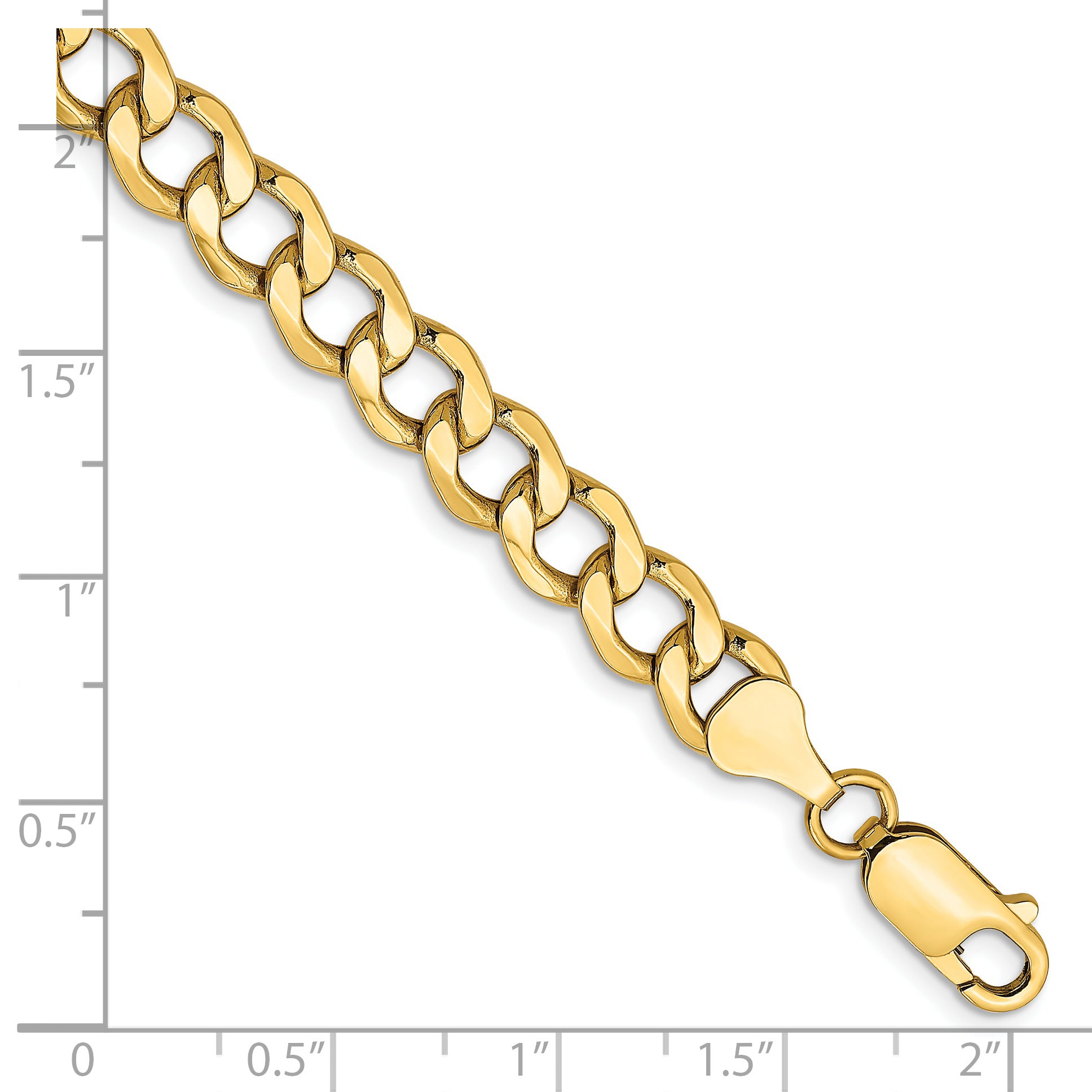 Curb Chain Bracelet in 14K Yellow Gold, 7mm Secondary image
