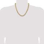 14K 20 inch 9mm Semi-Solid Curb with Lobster Clasp Chain