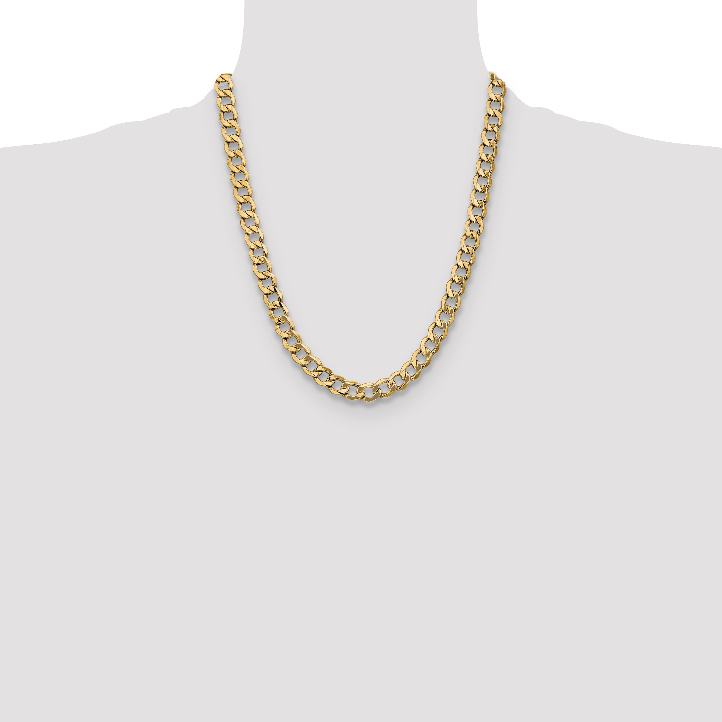 14k 9mm Semi-Solid Curb Chain