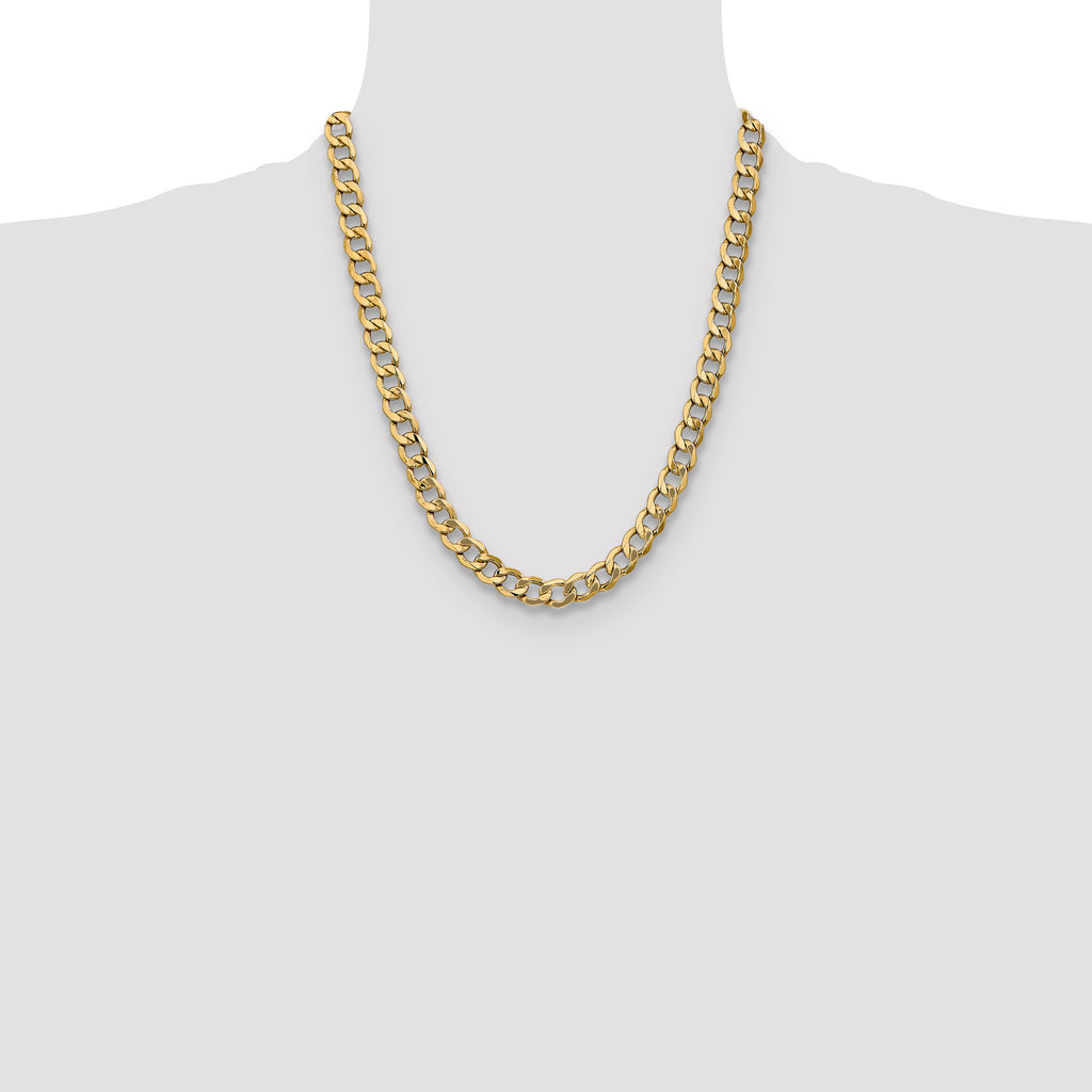 14k 9mm Semi-Solid Curb Chain