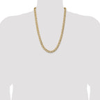 14K 24 inch 9mm Semi-Solid Curb with Lobster Clasp Chain