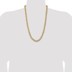 14K 26 inch 9mm Semi-Solid Curb with Lobster Clasp Chain