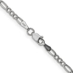 14K White Gold Figaro Chain Necklace 2.5mm