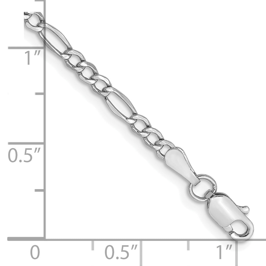 2.5mm 14K White Gold Figaro Chain - Sophia Jewelers