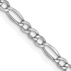 14K White Gold Figaro Chain Necklace 2.5mm